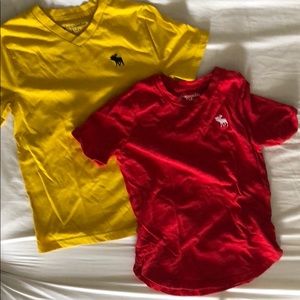 sz 7/8 Abercrombie kids vneck & crewneck tshirt